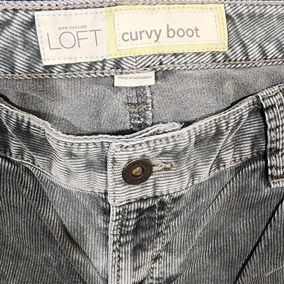 Ann Taylor Loft Curvy Bootcut Corduroy Pants Gray Size 10 Stretchy Casual - Picture 8 of 11